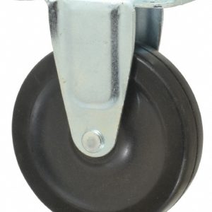 SHEPHERD Rigid Top Plate Caster: Soft Rubber, 4" Wheel Dia, 15/16" Wheel Width, 125 lb Capacity, 4-3/4" OAH 103081