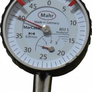 MAHR 3mm Range, 0-45 Dial Reading, 0.01mm Graduation Dial Drop Indicator 4324000