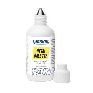 MARKAL Liquid Paint Marker: Yellow, Alcohol Base, Steel Ball Tip 84621