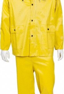 ONGUARD Rain Suit with Pants: Size 2X-Large, Non-Hazardous Protection, Yellow, Polyester & PVC 76017.2XL