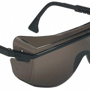 UVEX Safety Glass: Scratch-Resistant, Polycarbonate, Gray Lenses, Full-Framed, UV Protection S2504
