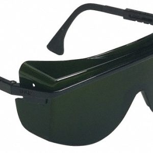 UVEX Safety Glass: Scratch-Resistant, Polycarbonate, Green Lenses, Full-Framed, UV Protection S2509