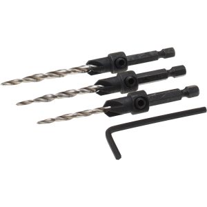 DEWALT Countersink Set: 3 Pc, 4 Flute DW2535
