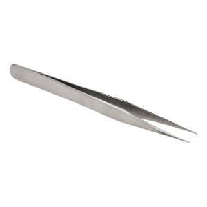 VALUE COLLECTION Precision Tweezer: 1-SS, Stainless Steel, Fine Point Tip, 4-3/4" OAL 10401-SS