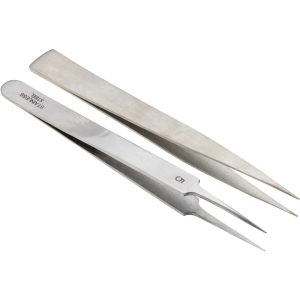 VALUE COLLECTION Precision Tweezer: 5-SS, Stainless Steel, Extra Fine Tip, 4-1/2" OAL 10405-SS
