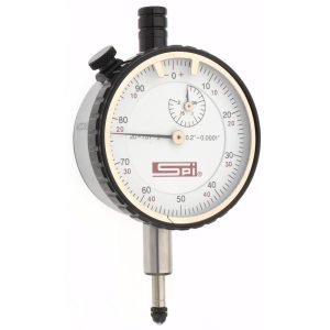 SPI Dial Drop Indicator: 0.2" Range, 0-100 & 0-50-0 Dial Reading, 0.0001" Graduation, 2-1/4" Dial Dia 20-701-9