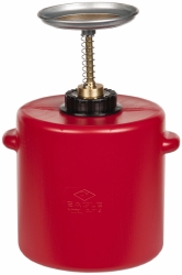 EAGLE 4 Quart Capacity, 13 Inch High x 7-3/4 Inch Diameter, Polyethylene Plunger Can P714