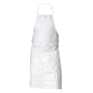 KLEENGUARD Disposable Bib Apron: Particle Protection, Size Universal, White 36550