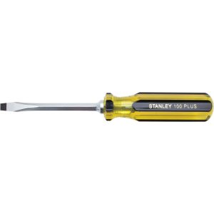 STANLEY Slotted Screwdriver: 1/4" Width, 8-1/4" OAL, 4" Blade Length 66-174-A