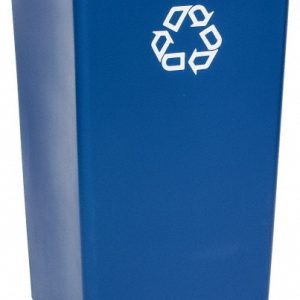RUBBERMAID Recycling Container: 50 gal, Square, Blue FG395973BLUE