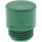 MALLET MFG BY SOUTHWEST INC. 7/8" Face Diam, Grade Hard, Green Hammer Tip/Face 040078