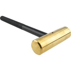 GROZ Dead Blow Hammer: 1 lb Head, 1-1/8" Face Dia, Brass Head BRH/1