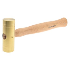 GRACE METAL PRODUCTS INC. Non-Marring Hammer: 2 lb, 1-1/2" Face Dia, Brass Head BH-32