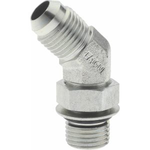 EATON Steel Flared Tube 45 Deg Straight Thread Elbow: 3/8" OD, 37 deg Flared Angle 2061-6-6S