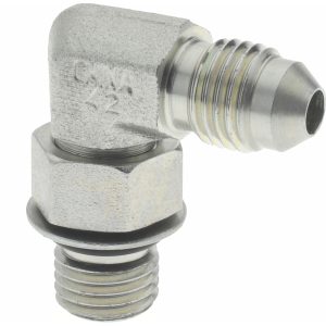 EATON Steel Flared Tube 90 Deg Straight Thread Elbow: 1/4" OD, 37 deg Flared Angle 2062-4-4S