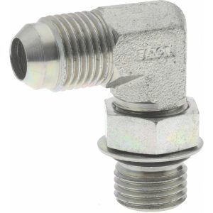 EATON Steel Flared Tube 90 Deg Straight Thread Elbow: 3/8" OD, 37 deg Flared Angle 2062-6-6S
