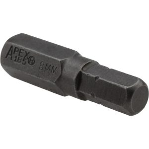 APEX Hex Screwdriver Insert Bit: 1/4" Drive, 1-1/4" OAL 185-8MM