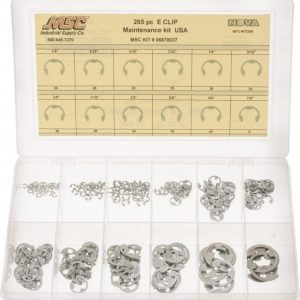 NOVA FASTENERS CO.INC. 265 Piece, 1/8 to 7/8", Steel, E Style External Retaining Ring Assortment NFC-KIT249