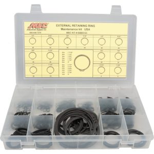 NOVA FASTENERS CO.INC. 444 Piece, 1/4 to 3", SpRing Assortment Steel, Snap External Retaining Ring Assortment NFC-KIT254