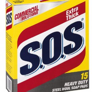 SOS 12 Qty 15 Piece Steel Wool Scouring Soap Pad CLO88320CT