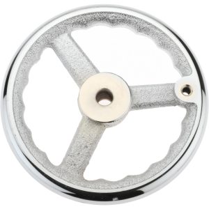 GIBRALTAR Spoked Straight Handwheel: Chrome-Plated FCIHW-8-STR-G
