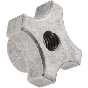 NORTHWESTERN TOOLS INC 1-1/8" Diam, 1/4-20 Thread, 5/8" High, Cast Steel, Cadmium Plated, Quick Acting Hand Knob 28101