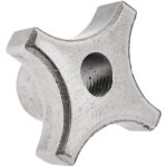 NORTHWESTERN TOOLS INC 1-1/2" Diam, 5/16-18 Thread, 7/8" High, Cast Steel, Cadmium Plated, Quick Acting Hand Knob 28102