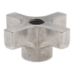 NORTHWESTERN TOOLS INC 2" Diam, 3/8-16 Thread, 1" High, Cast Steel, Cadmium Plated, Quick Acting Hand Knob 28103