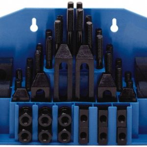 TE-CO Fixture Clamp Step Block & Clamp Set: 52 Pc, 1/2-13 Stud Thread, 11/16" T-Slot, 1" Step Block Width 20403
