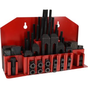 VALUE COLLECTION Fixture Clamp Step Block & Clamp Set: 52 Pc, 3/8-16 Stud Thread, 7/16" T-Slot, 1" Step Block Width 400-3437