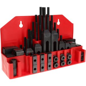 VALUE COLLECTION Fixture Clamp Step Block & Clamp Set: 52 Pc, 3/8-16 Stud Thread, 9/16" T-Slot, 1" Step Block Width 400-3456