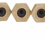 MITEE-BITE 5/8" Brass Hex, 1/4-20 Stud Thread, Symmetrical Hex Clamp 10204