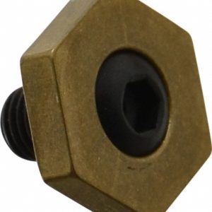 MITEE-BITE 13/16" Brass Hex, 5/16-24 Stud Thread, Symmetrical Hex Clamp 10205