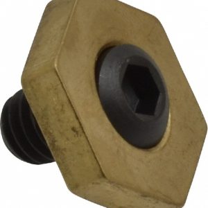 MITEE-BITE 13/16" Brass Hex, 5/16-18 Stud Thread, Symmetrical Hex Clamp 10201