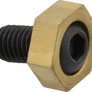MITEE-BITE 1" Brass Hex, 1/2-13 Stud Thread, Symmetrical Hex Clamp 10208
