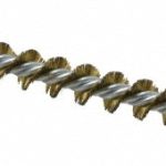 SCHAEFER BRUSH Double Stem/Single Spiral Tube Brush: 7/16" Dia, 6-1/4" OAL, Brass Bristles 43607