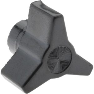 GIBRALTAR 1-1/8" Head Dia, 1/4-20 Hole, 3/4" High, Glossy Coated Phenolic 3 Arm Knob G10-3025AG