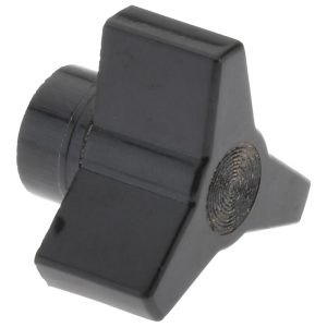 GIBRALTAR 1-1/8" Head Dia, 10-32 Hole, 3/4" High, Glossy Coated Phenolic 3 Arm Knob G10-3025BB
