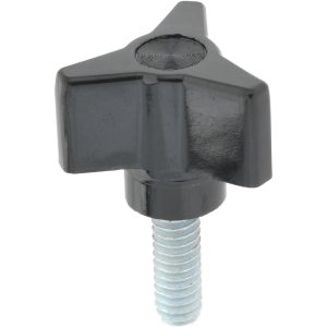 GIBRALTAR 1-1/8" Head Dia, 3/4" High, 3/4" Long Thread, Glossy Coated Phenolic 3 Arm Knob G10-3025BE