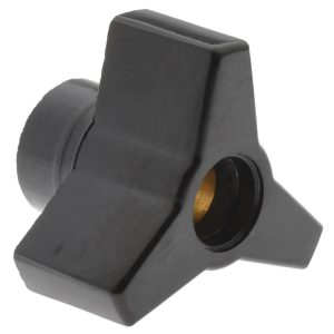 GIBRALTAR 1-1/8" Head Dia, 1/4-20 Hole, 3/4" High, Glossy Coated Phenolic 3 Arm Knob G10-3025GJ