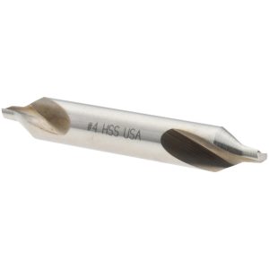 TITAN USA Combination Drill & Countersink: #4, 5/16" Body Dia, 118 deg, High-Speed Steel CS10004
