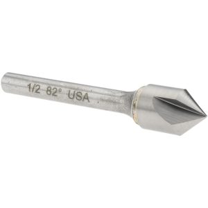 TITAN USA Countersink: 1/2" Head Dia, 82.00 deg Included Angle, 3 Flute, Solid Carbide, Right Hand Cut CS33232
