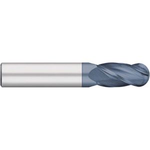 TITAN USA Ball End Mill: 1/8" Dia, 1/2" LOC, 4 Flute, Solid Carbide TC11608
