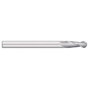 TITAN USA Ball End Mill: 1/8" Dia, 1" LOC, 2 Flute, Solid Carbide TC18008