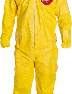 DUPONT Disposable Coveralls: Size Large, 2.50 oz, Tychem 2000, Zipper Closure QC122SYLLG001200