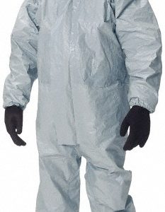 DUPONT Disposable Coveralls: Size Medium, Hazmat, Zipper Closure TF145TGYMD000600
