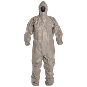 DUPONT Disposable Coveralls: Chemical, Liquid & Splash Protection, Size 3X-Large, 3.5000 oz, Tychem 6000, Storm Flap w/Double Zipper Closure TF145TGY3X000600