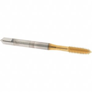 OSG Thread Forming Tap: #10-24 UNC, 3B Class of Fit, Plug Chamfer, Cobalt, TiN Finish 1400119205