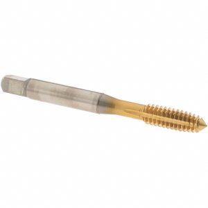 OSG Thread Forming Tap: 1/4-20 UNC, Plug Chamfer, Cobalt, TiN Finish 1400127305