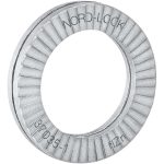 NORD-LOCK Wedge Lock Washer: 1.008" OD, 0.678" ID, Steel, Grade 2, Zinc-Plated 1001286